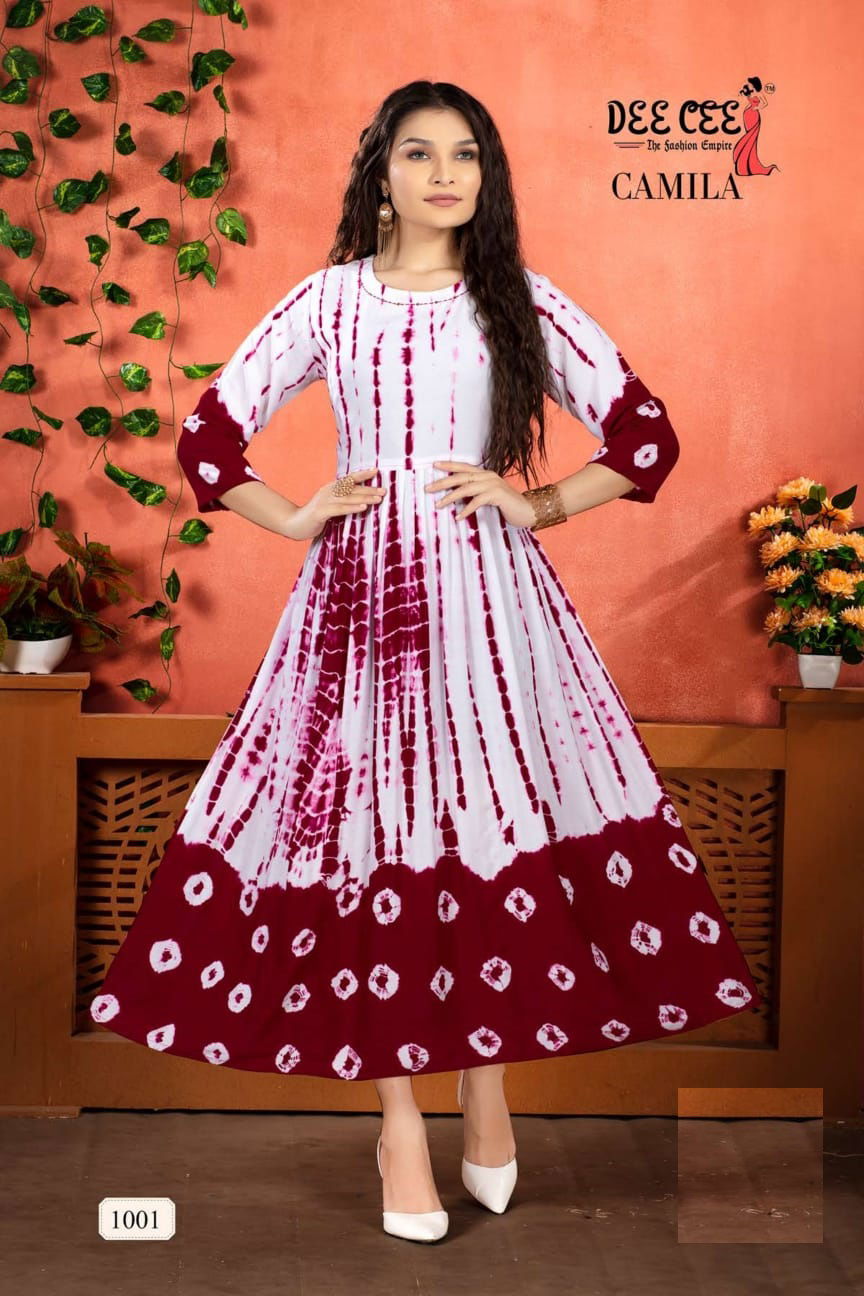 Camila Fancy Printed Wholesale Designer Anarkali Kurtis